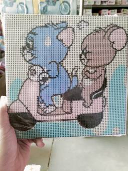 Tranh đính đá mini có khung tranh sẳn, kèm bộ dụng cụ đính đá