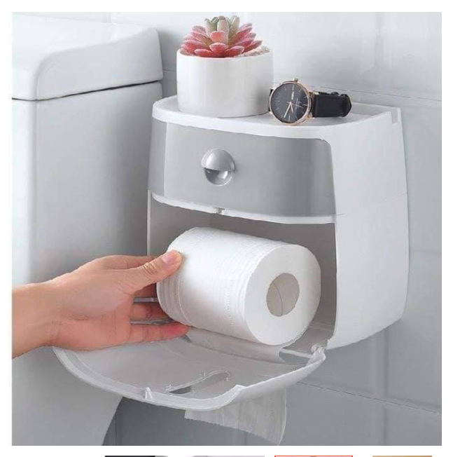 Hộp đựng giấy vệ sinh Ecoco kèm miếng dán cực chắc