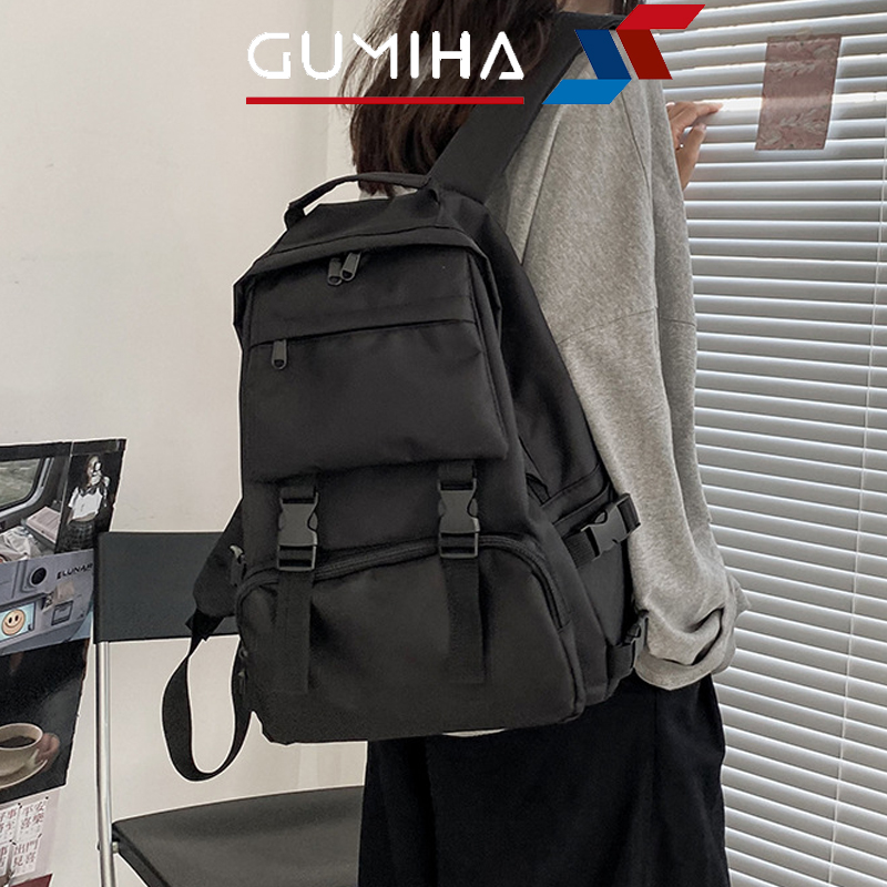 Balo Nam Nữ Màu Đen ULZZANG Đi Học Cặp Sách Thời Trang Đẹp Giá Rẻ GUMIHA