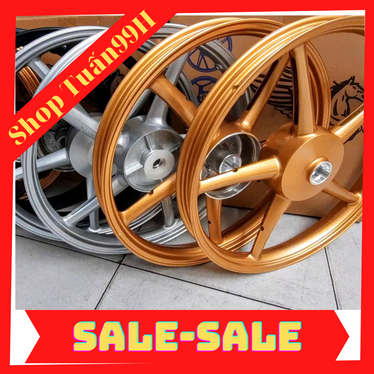 Mâm 5 cây Racing gắn Wave Blade, Alpha, Ws110 thắng đùm trước sau