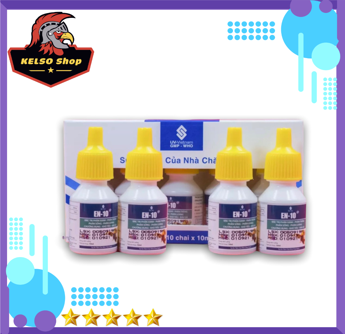 Thuốc gà đá combo 4 lọ en - 10 đặc trị khò khè, xỗ mũi cho gà đá