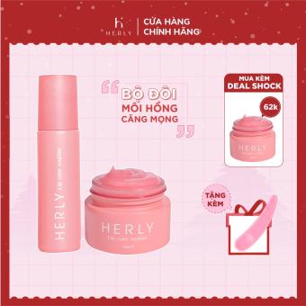 Bộ đôi Dưỡng Môi Hồng HERLY Thanh Lăn Dầu Dưỡng Lip Oil 10ml + Mặt Nạ Môi Lip Balm 15ml Cấp Ẩm Hiệu Quả Giúp Môi Hồng Hào Căng Mọng [HLCB4]