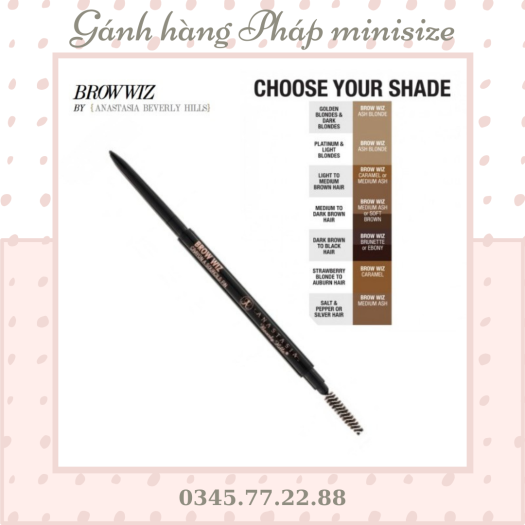 Chì kẻ chân mày Anastasia Beverly Hills Brow Wiz Skinny Brow Pencil minisize Medium Brown