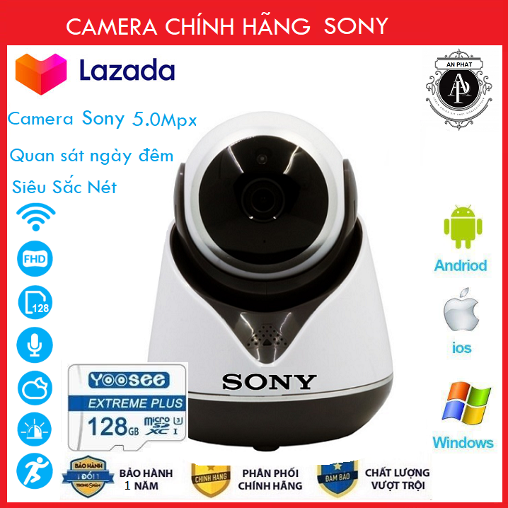 [ Tùy Chọn  Camera thẻ 128GB/64/32 ] Camera Wifi Sony 5.0 Xoay 360 Độ Trong Nhà Sony 4.0 Mpx Full Hd 1080P Siêu Sắc Nét - An Phat Company (MÃ KÈM THẺ GIÁ 525K VÀ KHÔNG KÈM THẺ GIÁ 425K)