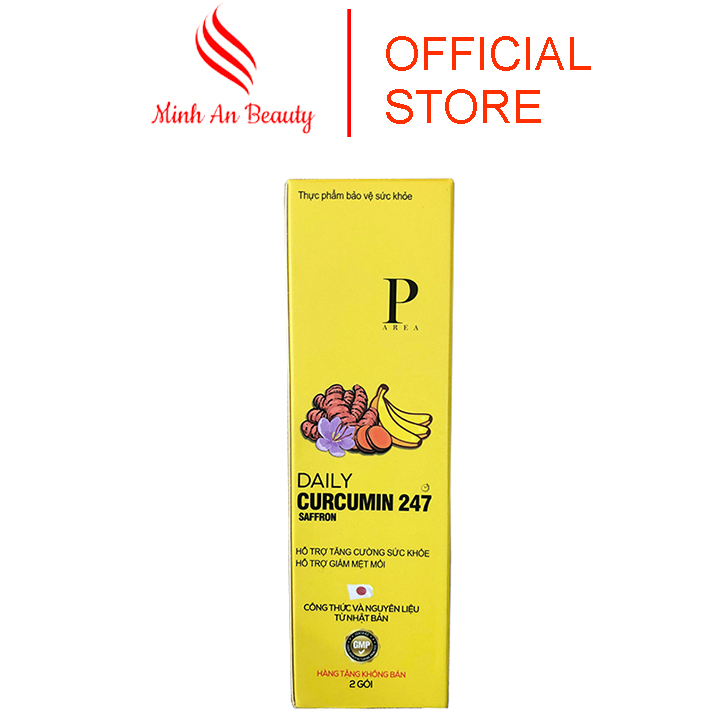 Thạch nghệ saffron vị chuối chính hãng daily curcumin 247 tri đau bao tử hỗ trợ tăng cường sức khỏe hộp nhỏ 2 gói