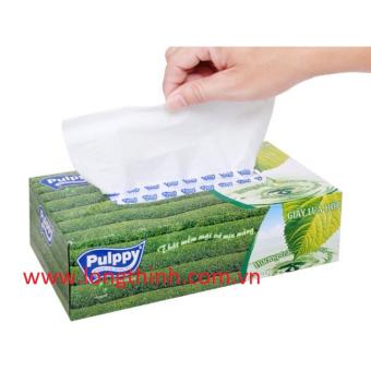 Bộ 6 hộp giấy lụa hộp rút Pulppy trà xanh 120 tờ