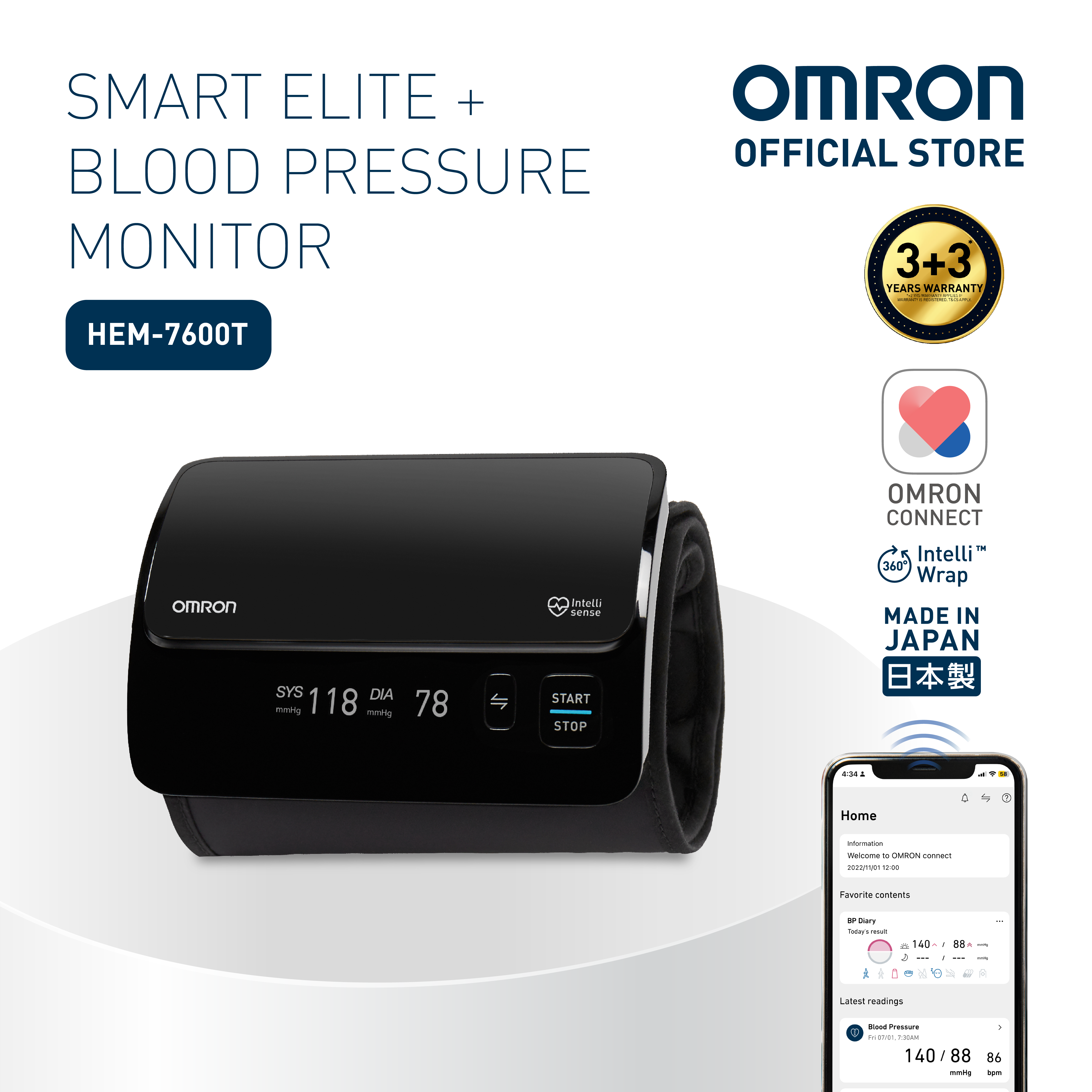 OMRON Automatic Blood Pressure Monitor JPN750 Jpn750 Blood Presser