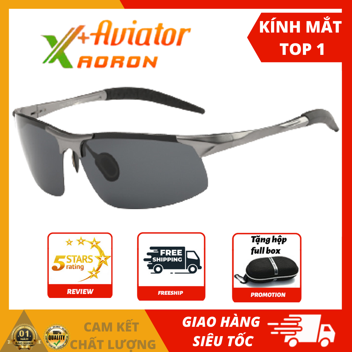 KÍNH MÁT AVIATOR Nam Kính Mát dành cho Thể Thao, Kính Chống Nắng Chống Chói UV400 Kính cho Lái Xe A8177