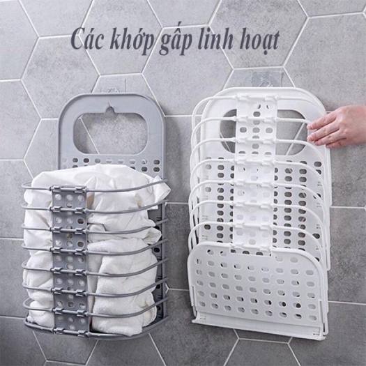 Giỏ đựng đồ, giỏ đựng quần áo bẩn, đồ chơi cho bé gấp gọn treo kế máy giặt hoặc treo tường tiện lợi, rổ treo tường đựng đồ dùng sinh hoạt, giỏ nhựa Cozzy house GĐĐGG-CH