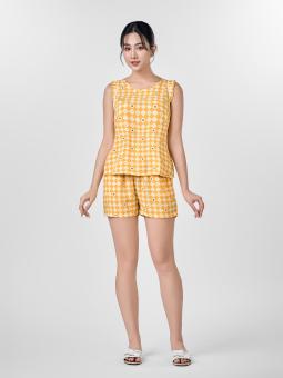 Bộ Mặc Nhà WINNY Kiểu Sát Nách Quần Đùi Chất Lanh Mát Mùa Hè - 2MNLA24006B