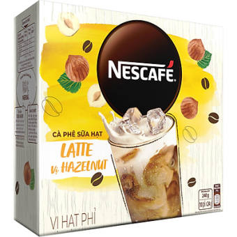 Cà phê sữa hạt NESCAFÉ Latte vị Hạt Phỉ BAO BÌ MỚI (1 hộp: 10 gói x 24g)