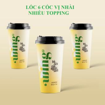 Trà Sữa Hòa Tan WINGS Vị Nhài Dạng Cốc - 1 LỐC - ( 6 CỐC/LỐC), Dạng Cốc Nhiều TOPPING Hơn Dạng Gói