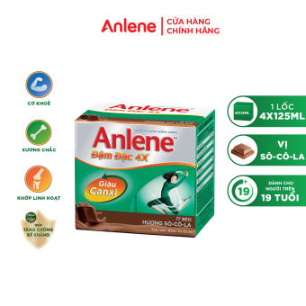 Lốc 4 hộp sữa nước Anlene đậm đặc Socola 125ml x 4