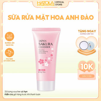 Sữa rửa mặt LAIKOU hoa anh đào Nhật Bản sạch sâu kiềm dầu giảm mụn đầu đen thu nhỏ lỗ chân lông 50g HATOLA