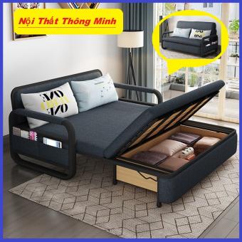Giường Sofa Nệm Bọt Biển 1m90 x 1m59 Kèm Ngăn Chứa Đồ Đa Năng - Giường Ngủ Đa Năng Kiêm Ghế Sofa Giường Sofa Gấp Gọn Khung Thép Chống Gỉ Cao Cấp