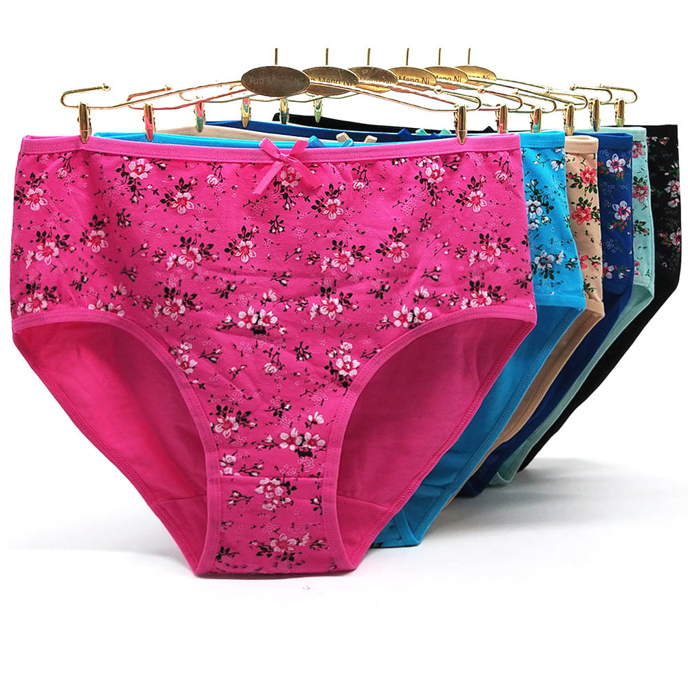 Women's Underwear 6 Pcs/lots XXL-4XL Cotton Panties Floral Briefs Girls Mid  Waist Panty Shorts Female Lingerie (as1, alpha, xx_l, regular, regular,  multi) at  Women's Clothing store
