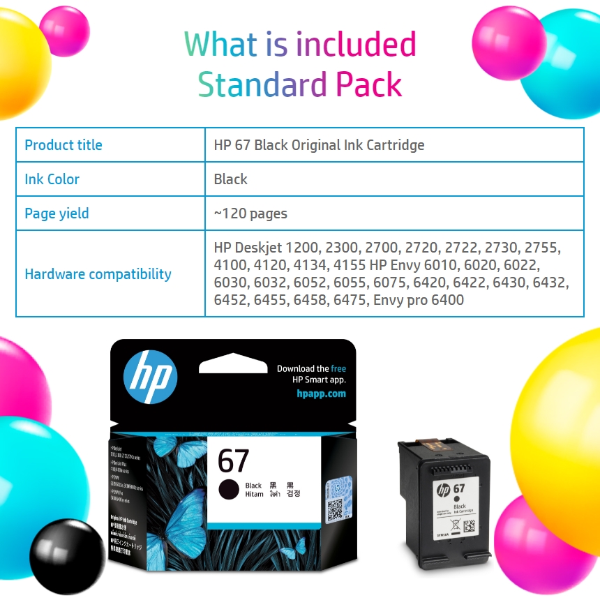 HP 67 Ink Cartridge High-Quality Printing Supplies ราคา 549 บาท*ส่งฟรี