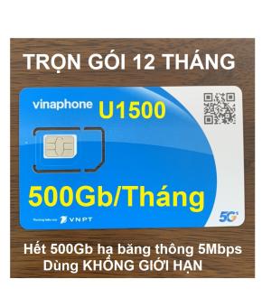 SIM 4G VINAPHONE EZCOM U1500 KHÔNG GIỚI HẠN DATA ( 500Gb/tháng tốc độ 4G, hết vẫn tiếp tục dùng không giới hạn dung lượng với tốc độ cao 5Mbps, nhanh suốt 24/24)