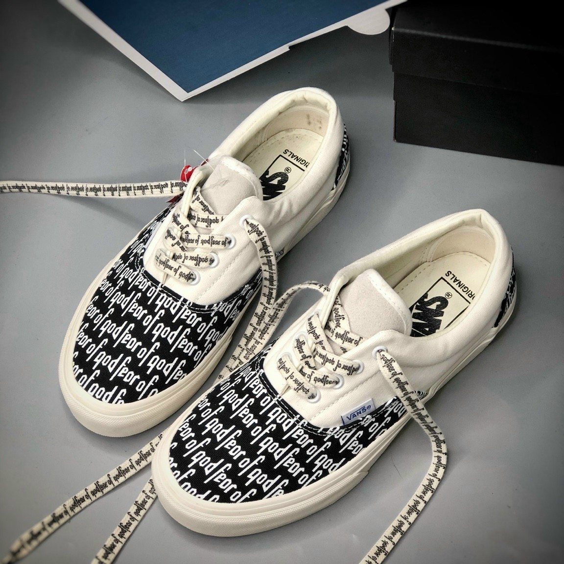 Giày thể thao vans sneaker vaul chữ fear of god vaul old skool đen cực hot 2022