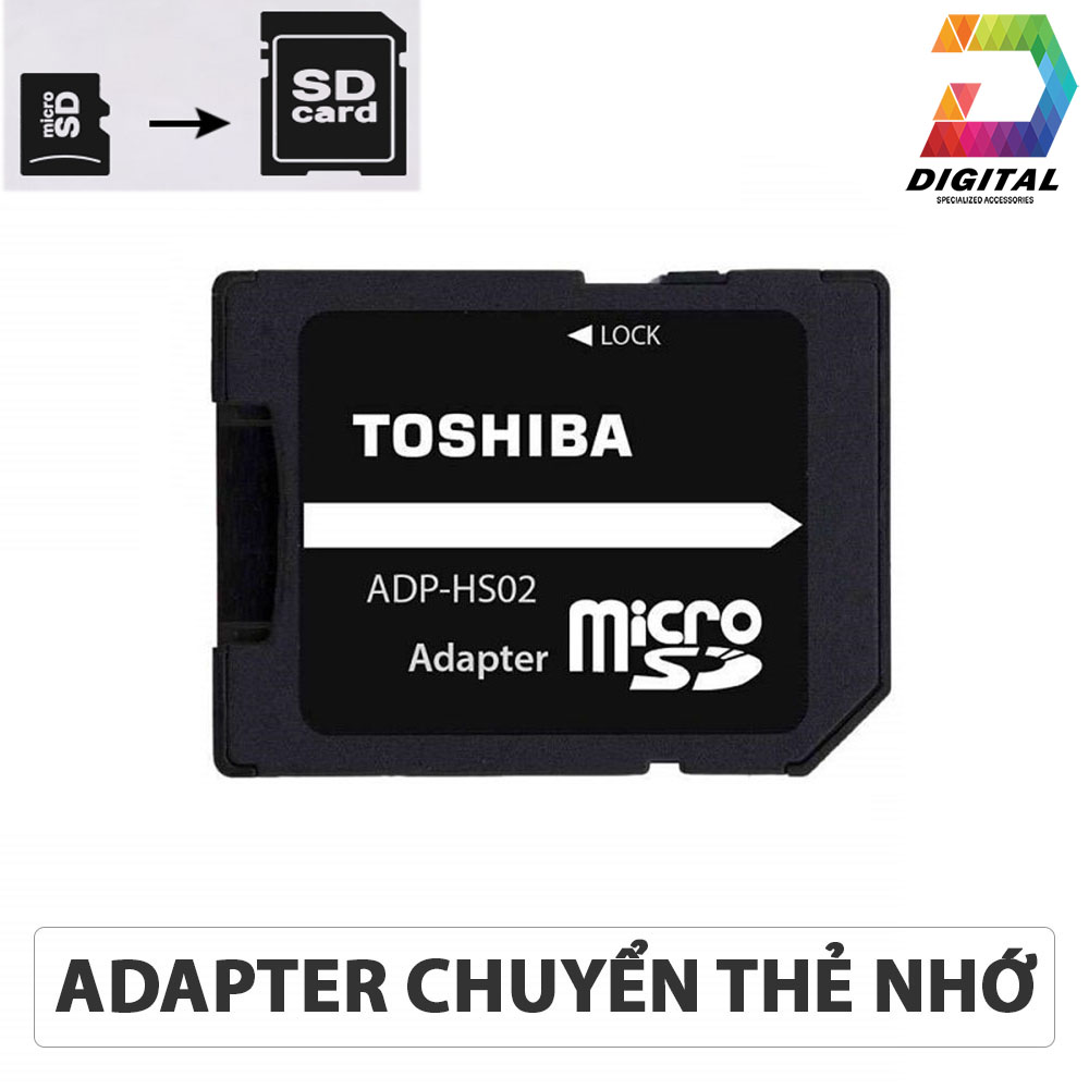 Adapter thẻ nhớ toshiba chuyển đổi thẻ nhớ micro sd sang thẻ nhớ sd chính hãng