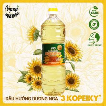 Dầu Ăn Hướng Dương Organic Nhập Khẩu Nga Vipep Chai 1L