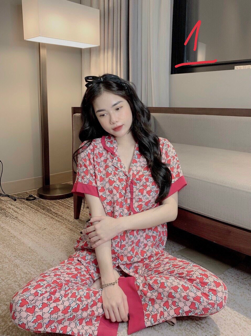 Đồ bộ nữ pijama mặc nhà lụa mango quần dài momosa shop 2810