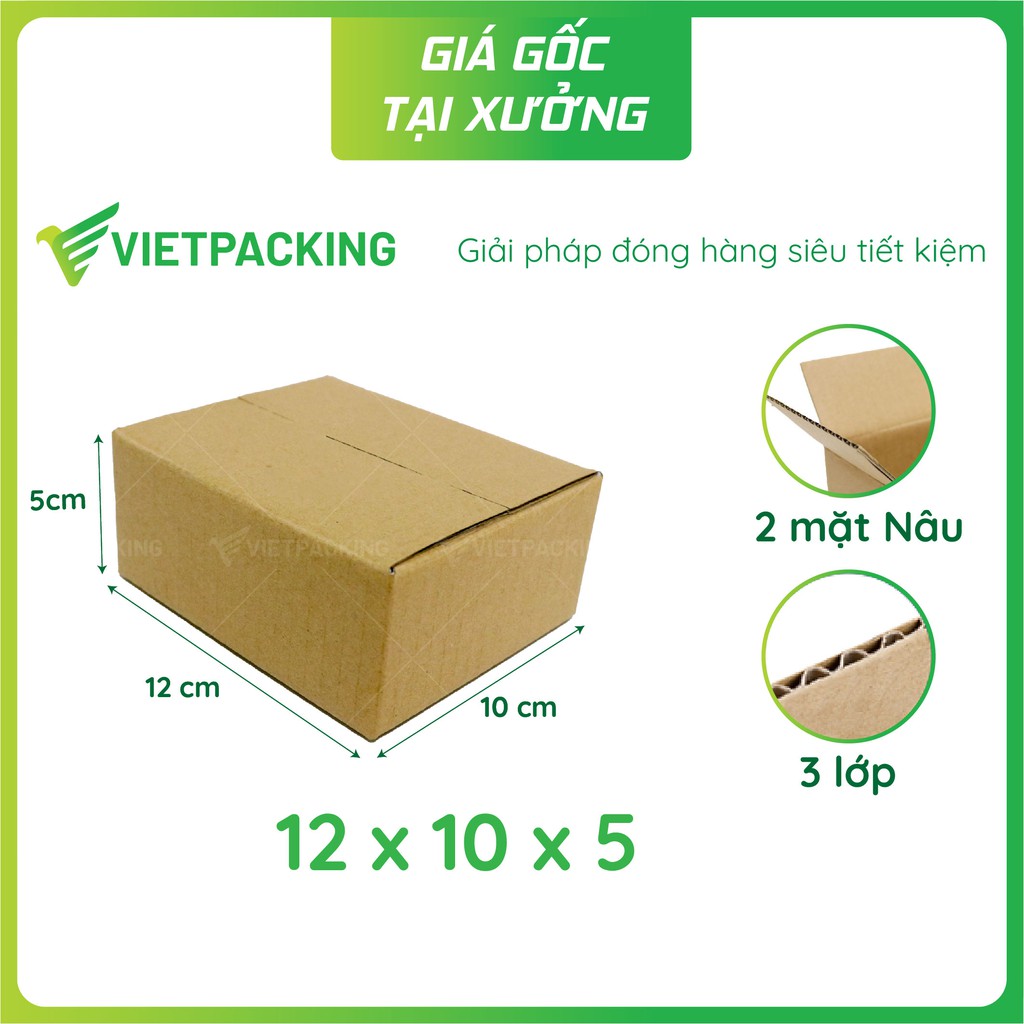 12x10x5 - 50 hộp carton đóng hàng giấy cứng hộp đẹp v043