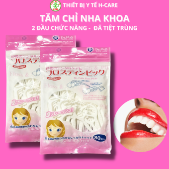 2 gói Tăm Chỉ kẽ răng cao cấp Nhật bản gói 80 chiếc - Dr.Polir (Japan)
