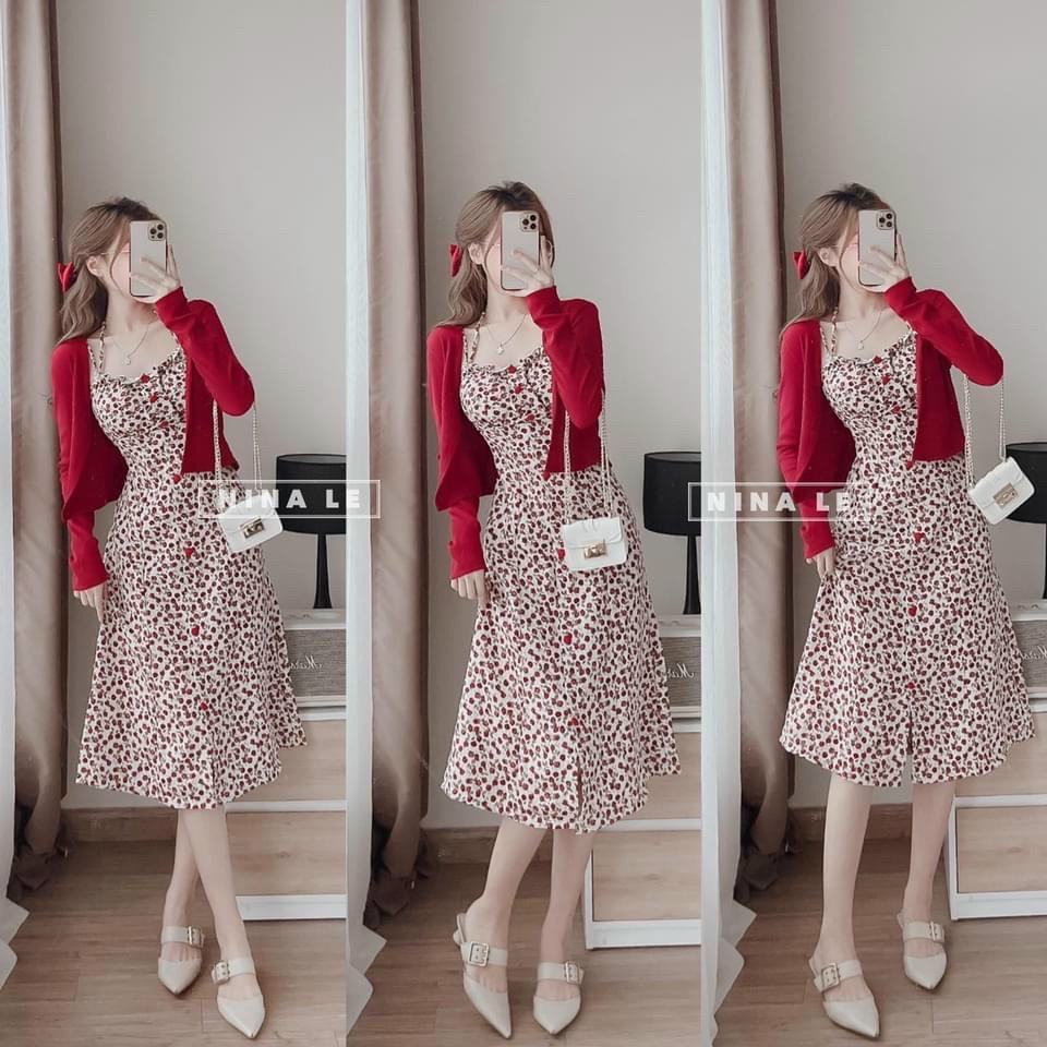 Đầm váy nữ 2 dây phối nút chất voan hoa kiểu tiểu thư kèm ☘️ Hàng Đẹp Hai Lớp☘️ áo khoác ngoài tay dài xịn xò, sang chảnh cho nàng dạo phố 4.6 147 Đánh Giá 424 Đã Bán