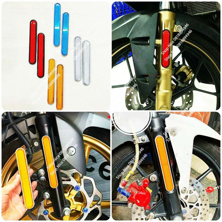Mắt mèo dán phuộc xe máy Honda Dream Wave màu thời trang dán 3M giá 1 đôi