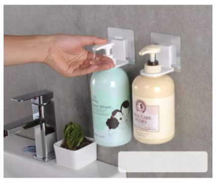 Móc dán treo bình nước rửa tay, dầu gội, sữa tắm