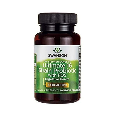 Viên uống men tiêu hóa, hỗ trợ đường ruột Swanson Probiotic with Prebiotic FOS 3.2 Billion CFU 60 viên