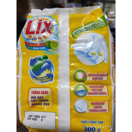 Túi Bột Giặt LIX Hương Chanh 300g, Giặt Siêu Sạch, An Toàn Cho Da