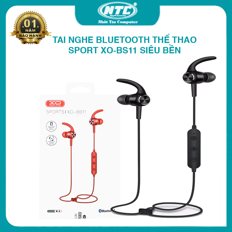 Tai nghe bluetooth thể thao xo bs11 magnetic v4.2 pin dùng 6h liên tục phụ kiện 1986