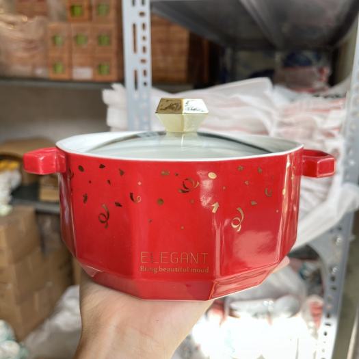 Set Bát Đĩa Chén Dĩa Sứ 🍓Màu Đỏ🍓 Bát Ăn Cơm, Tô Sứ Decor Dễ Thương