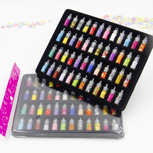 【Urbeauty Mall】48 chai thủy tinh màu lấp lánh đính sequin móng tay trang sức DIY phụ kiện hạt thủy tinh vỏ bột