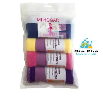 Bộ 4 khăn lau đa năng Microfiber Gia Phú