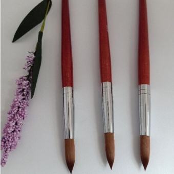 Cây Cọ đắp móng bột nail, cán gỗ Size số 16