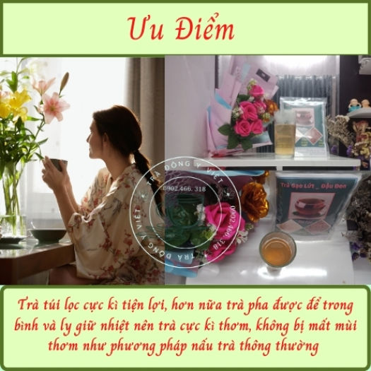 Trà Gạo Lứt Đậu Đen, 40 Túi Lọc, Giảm Cân, Đẹp Da, Trẻ Lâu, Tra Dong Y Viet