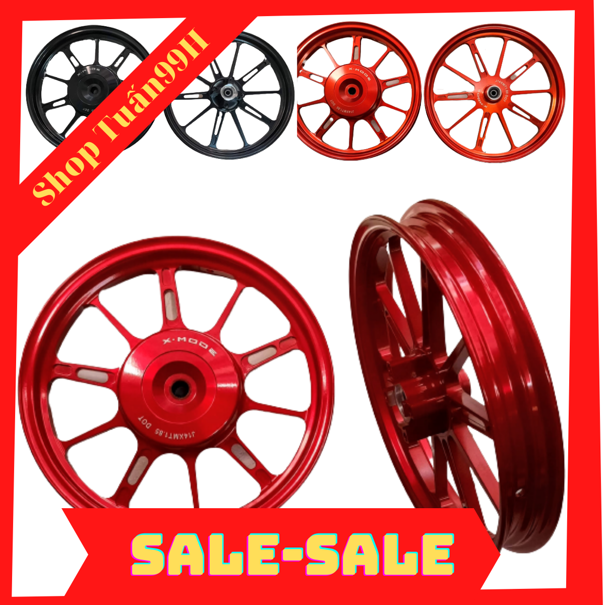 Mâm CNC T10 Xmode hàng cao cấp dành cho Vision,  Air Blade , Vario, Click