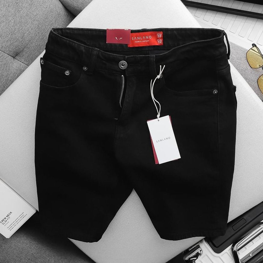 quần short jean nam đen trơn form basic cơ bản đẹp dễ phối đồiquần short bò jean nam co giãn cao cấp KAYSTORE