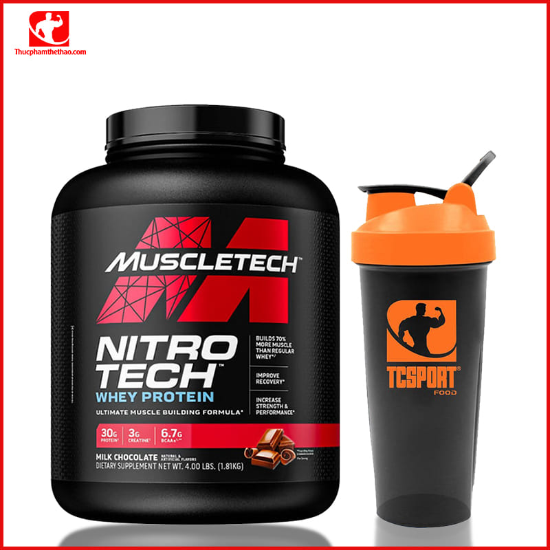 Thực phẩm bổ sung tăng cơ NITRO TECH 4lbs - Nhiều Hương Vị - Kèm Quà Tặng - Thương Hiệu Muscletech USA