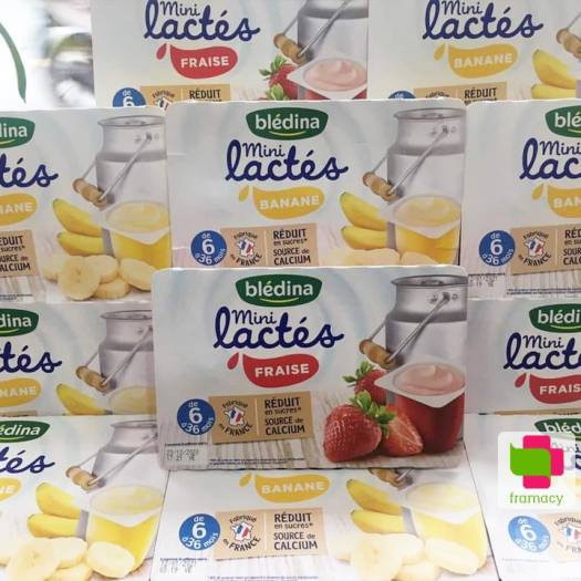 Sữa chua nguội Bledina Mini Lactes, Pháp (55g x 6 hộp) bổ sung dinh dưỡng, vitamin, canxi cho bé từ 6 tháng đến 3 tuổi - Xoài (vỉ 6 hộp)