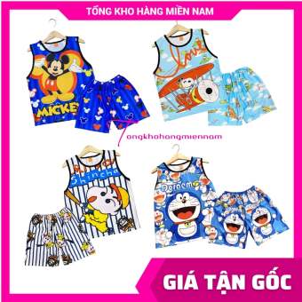 Đồ bộ mặc nhà ÁO BA LỖ - QUẦN ĐÙI cho bé trai bé gái phom từ 5kg đến 47kg chất thun mềm mịn mát in hoạt hình bò sữa con cọp pikachu doremon kitty 💥 Đồ bộ gia đình 💥 Đồ bộ nhóm tập thể DBRBSN FULL SIZE