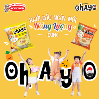 Cháo ăn liền OHAYO hương vị thịt bằm/ gà bí đỏ gói 60g
