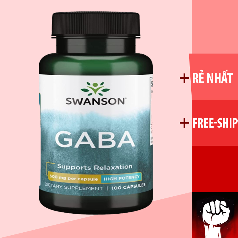 Swanson Gaba High Potency 500mg [100 Viên] | Hỗ Trợ Giấc Ngủ Ngon - Chính Hãng