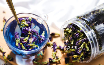 Hũ 50g Hoa Đậu Biếc Khô Nguyên Hoa Cánh Kép 100% Tự Nhiên