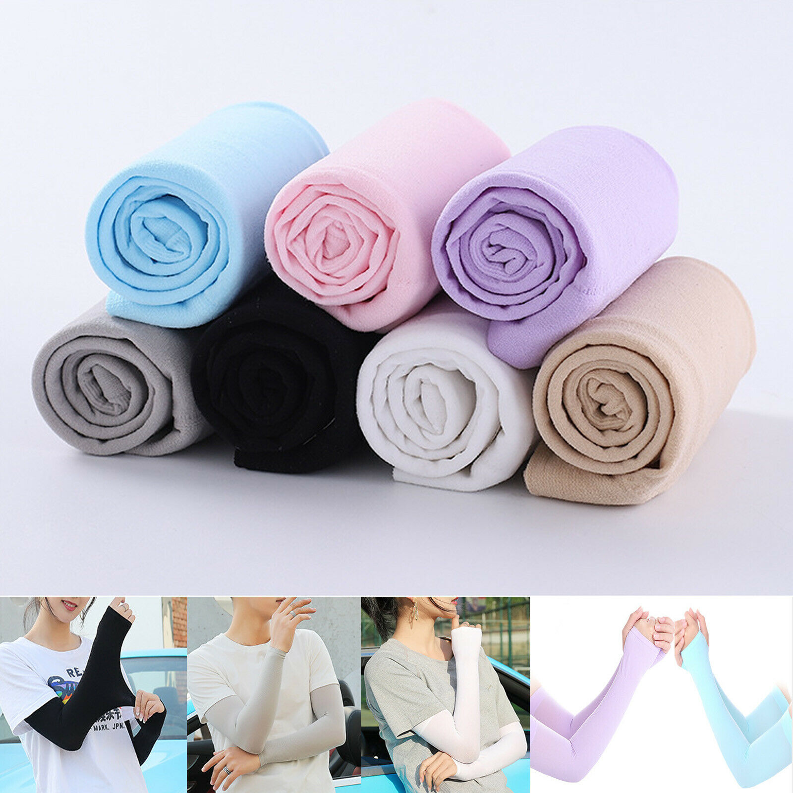 ERANPO Tất Tay Chống Nắng UV Cánh Tay Bọc Cánh Tay Áo Làm Mát Đạp Xe Chạy Golf Ngoài Trời Găng Tay Làm Mát Chơi Golf Găng Tay Làm Mát Mùa Hè Bảo Vệ Lái Xe Lái Xe Cho Nam Nữ