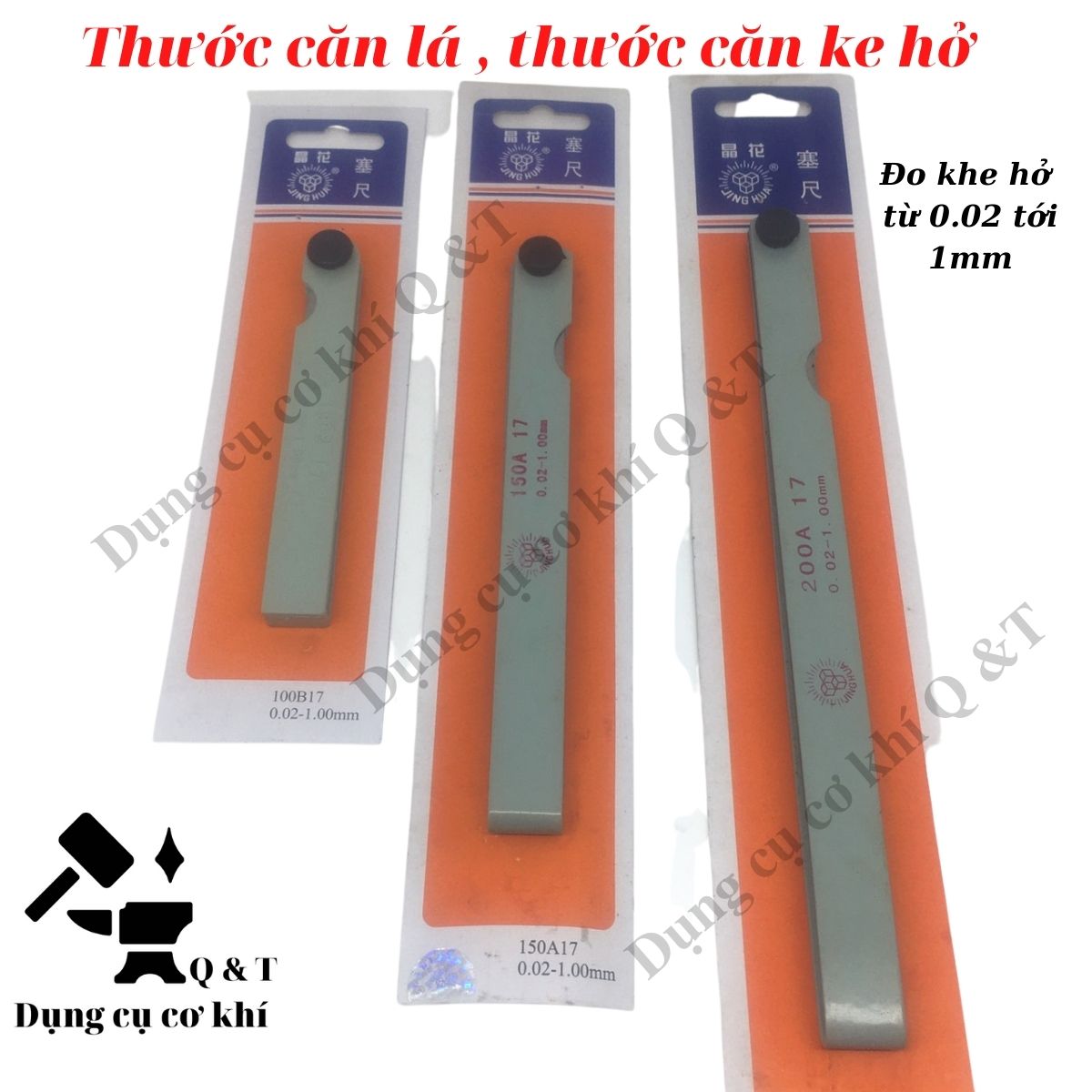 Thước đo khe hở , thước căn lá chiều dài 100b 200b 300b hãng jinghua 17 lá