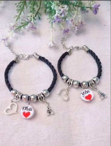 Vòng tay cặp đôi in tên theo yêu cầu (Combo 2 vòng),đa dạng mẫu mã